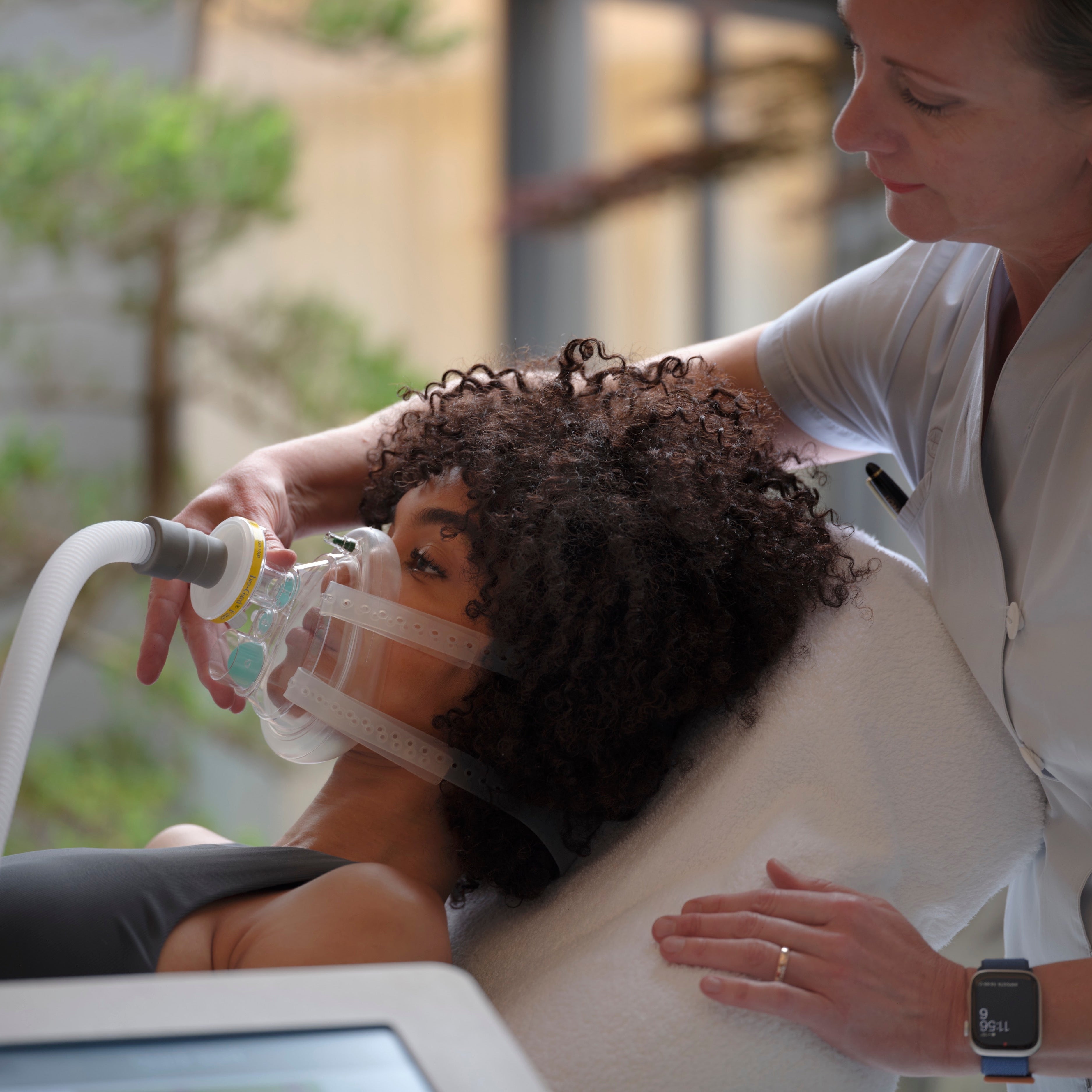Person receiving advanced medical treatments at Chenot Palace Weggis