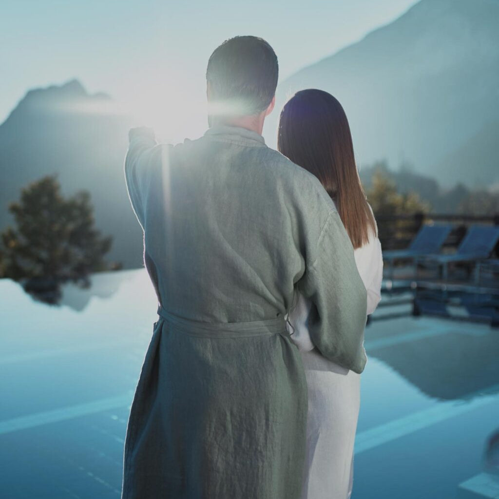 At all seasons, the views from the spa cabins and the swimming pool of Lefay Lago di Garda is absolutely stunning